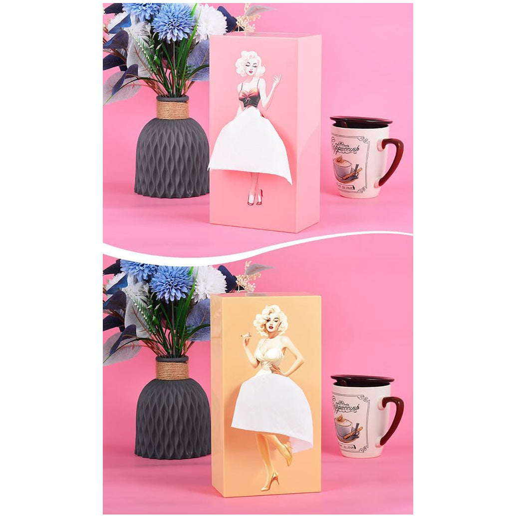 Girl's Long Skirt Tissue Box Holder Skirt Tissue Box Holder Dress Tissue Box Creative Lady Pulling Skirt Tissue Box