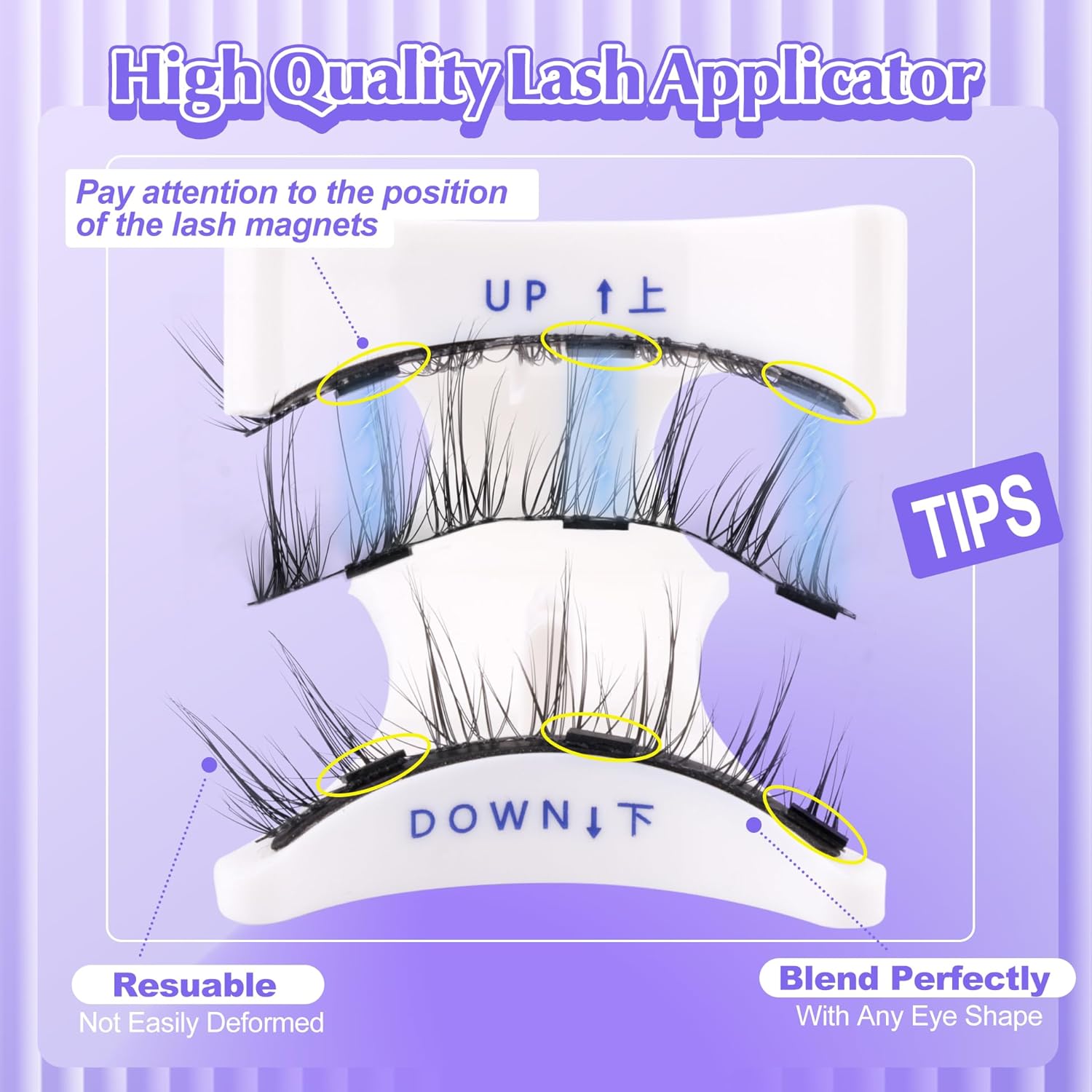 Magnetic Eyelashes Without Eyeliner Reusable Magnetic Lashes Kit With Applicator Manga No Glue Needed