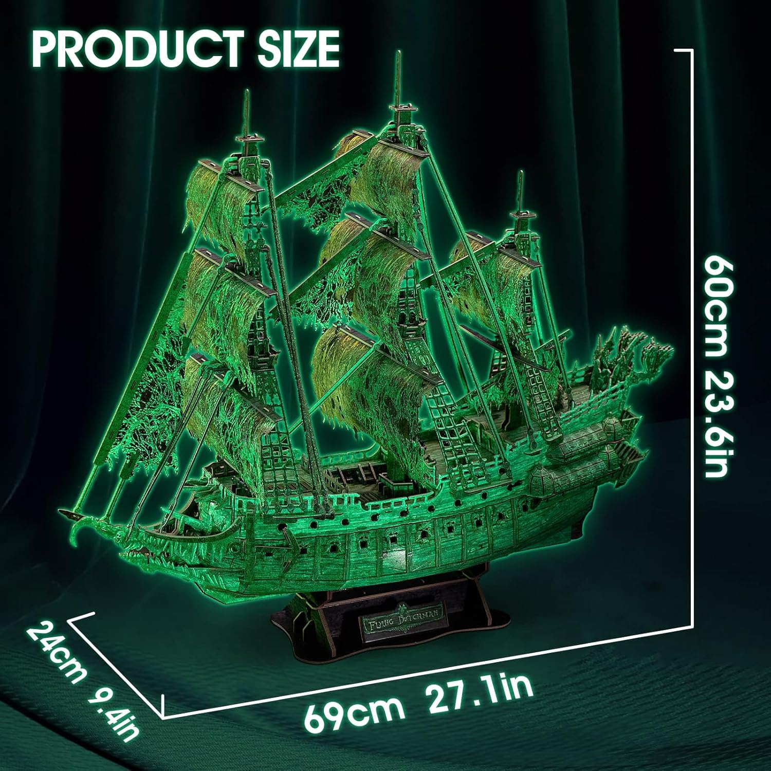 3D Puzzle Flying Dutchman LED And Fluorescence Ver., Craft, No Glue Tools Required