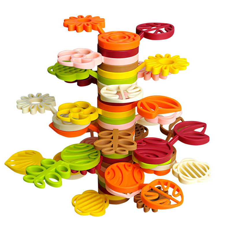 Montessori Toy, Balance Game Building Toy Hands On Brain Exercise Early Learning Stack Rainbow Trees Plastic Stack Block