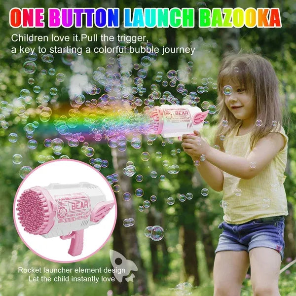 80-Hole Bubble Gun Angel Wing Style With Colorful Led Lights