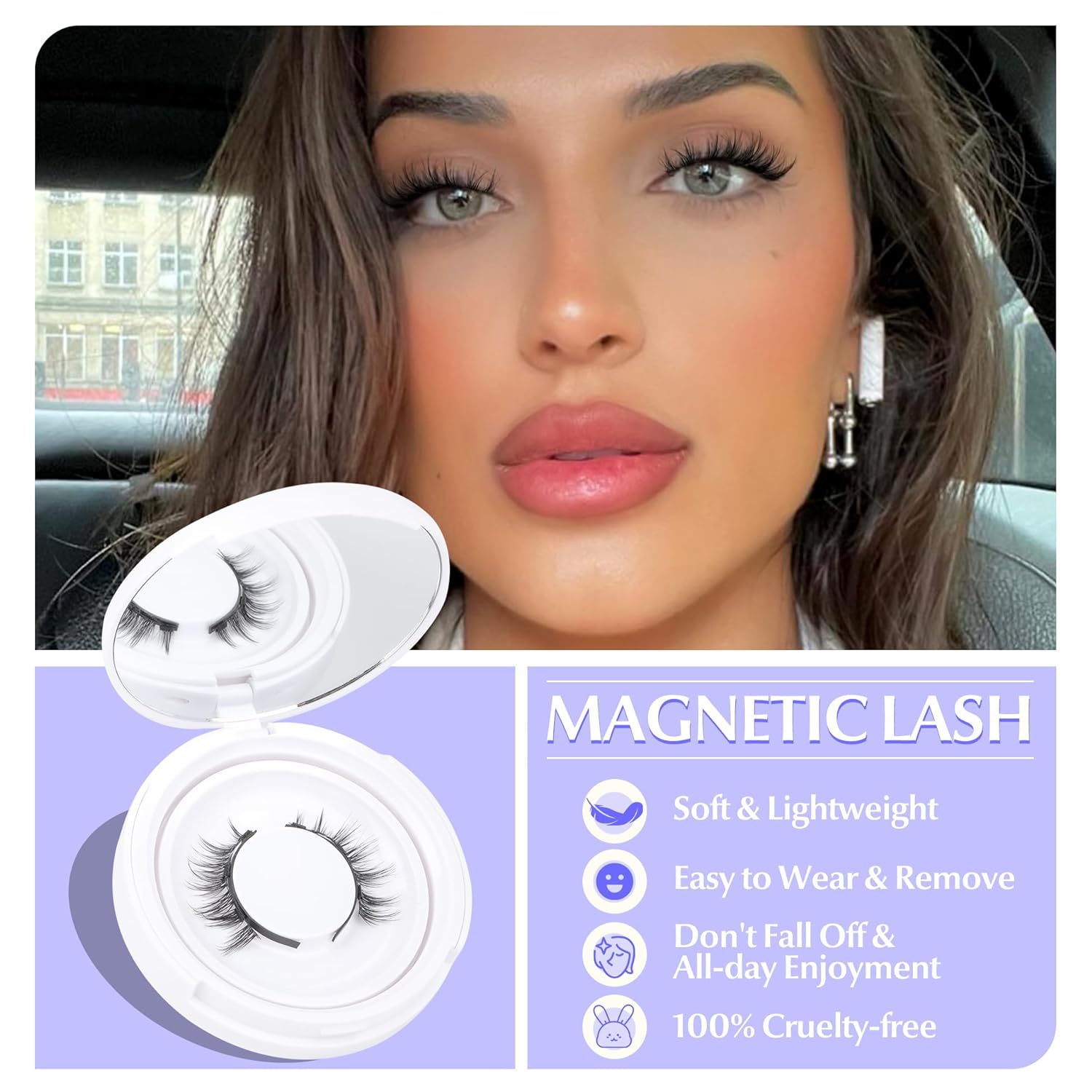 Magnetic Eyelashes Without Eyeliner Reusable Magnetic Lashes Kit With Applicator Manga No Glue Needed