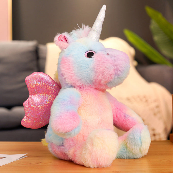 LED Glowing Stuffed Rainbow Unicorn Light Up Plush Toys With Night Lights