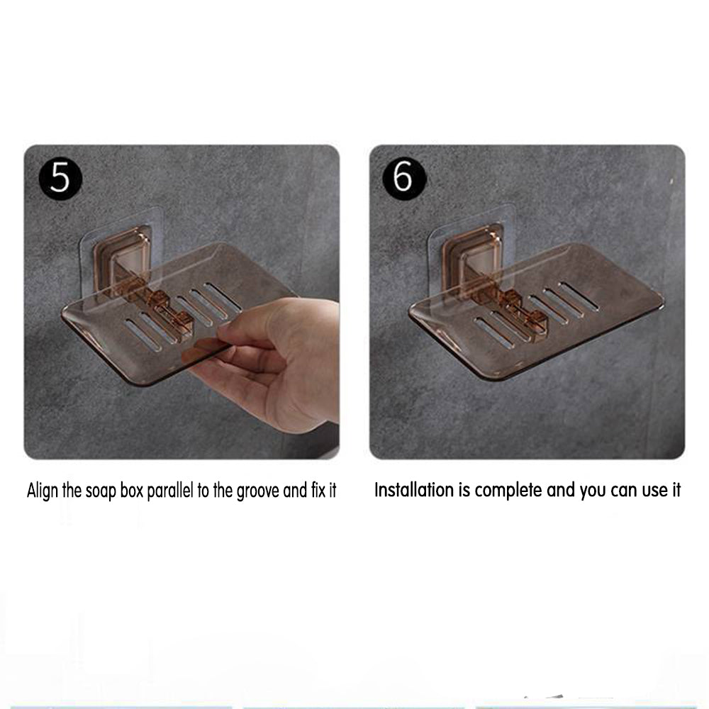 Punch-Free Transparent Drainable Soap Holder