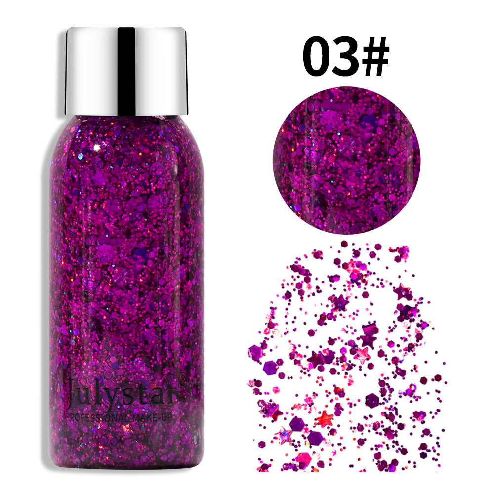 Liquid Eye Shadow Eye Glitter Body Face Glitter Gel Waterproof Long Lasting Art Flash Heart Loose Sequins Cream Festival