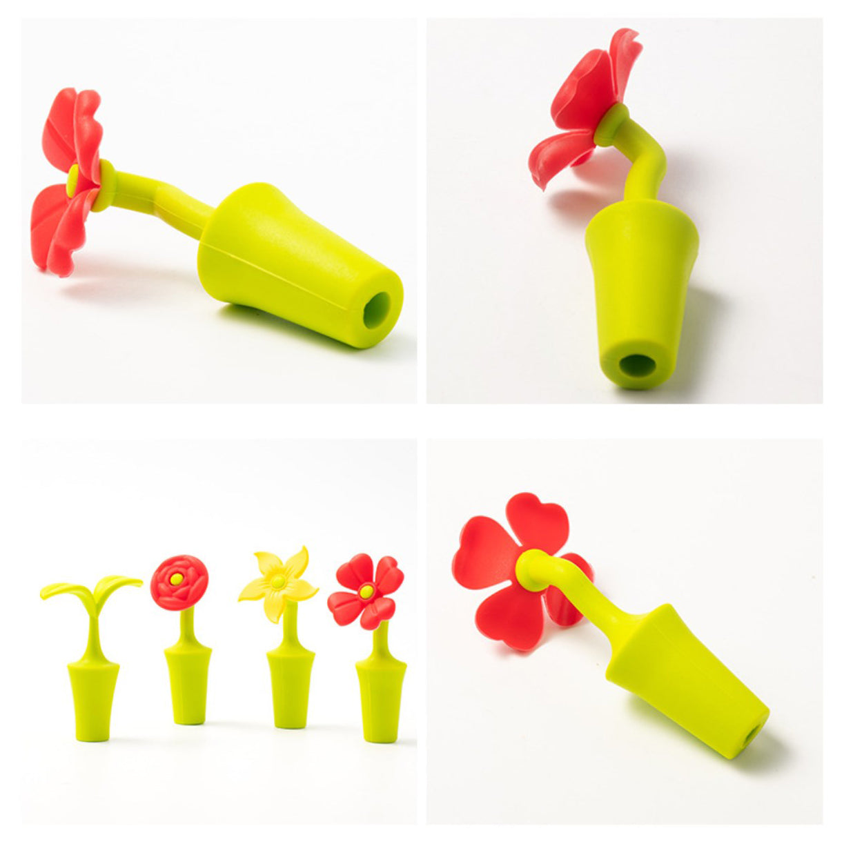 Silicone Flowers Wine Bottle Stopper, Wine Corks Saver Sealer