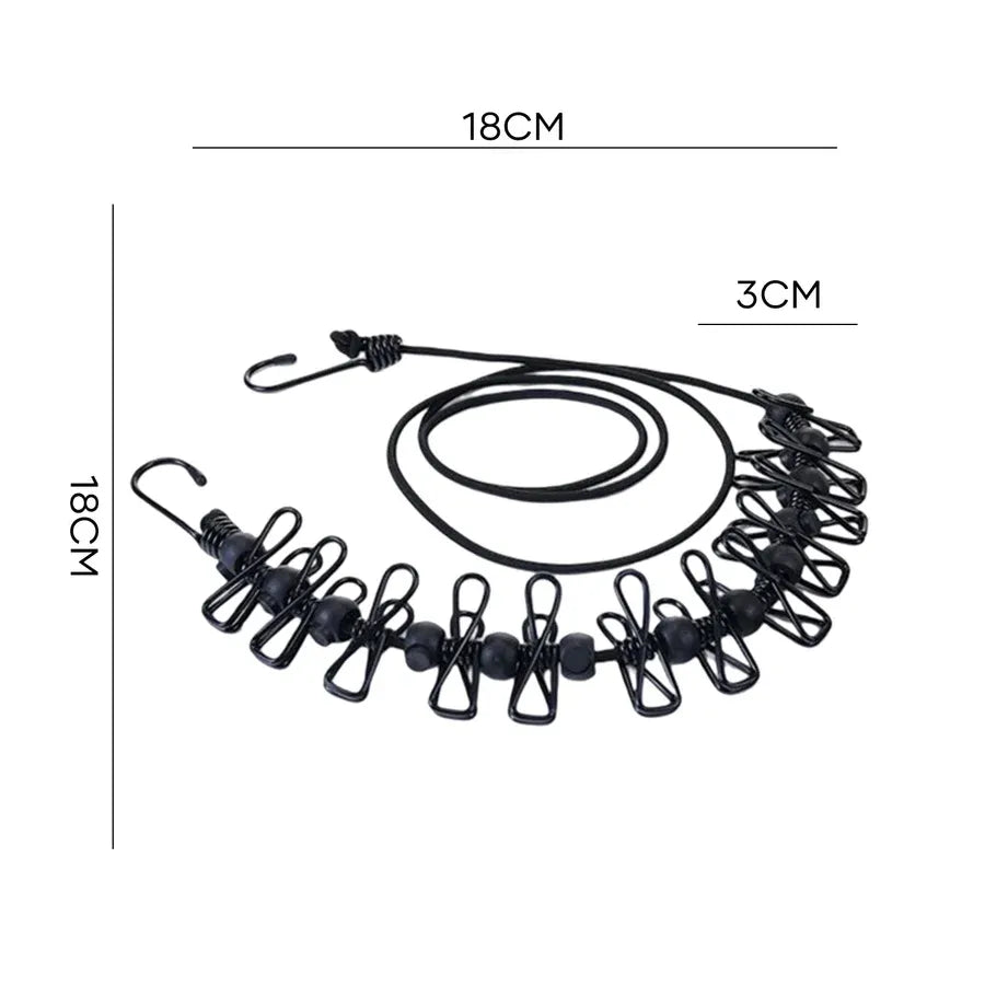 Portable Travel Clothesline With Clips