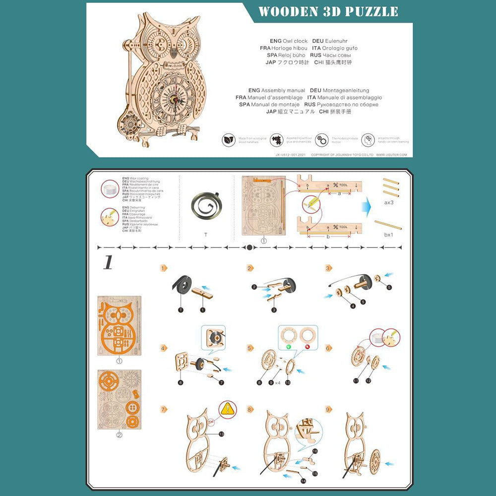 🦉3D Owl Super Wooden Mechanical Model Puzzle Set