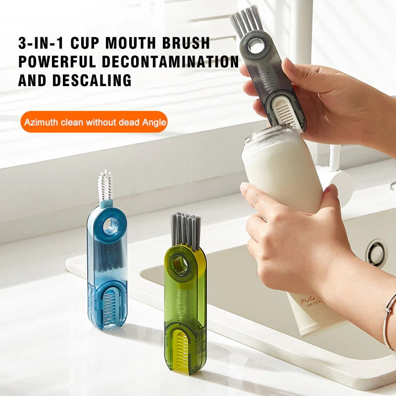 3 In 1 Cleaning Brush Multifunctional Bottle Gap Cleaner Brush