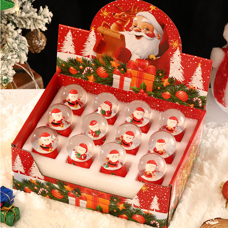 Santa Claus Snowman Crystal Glass Ball Gift Box