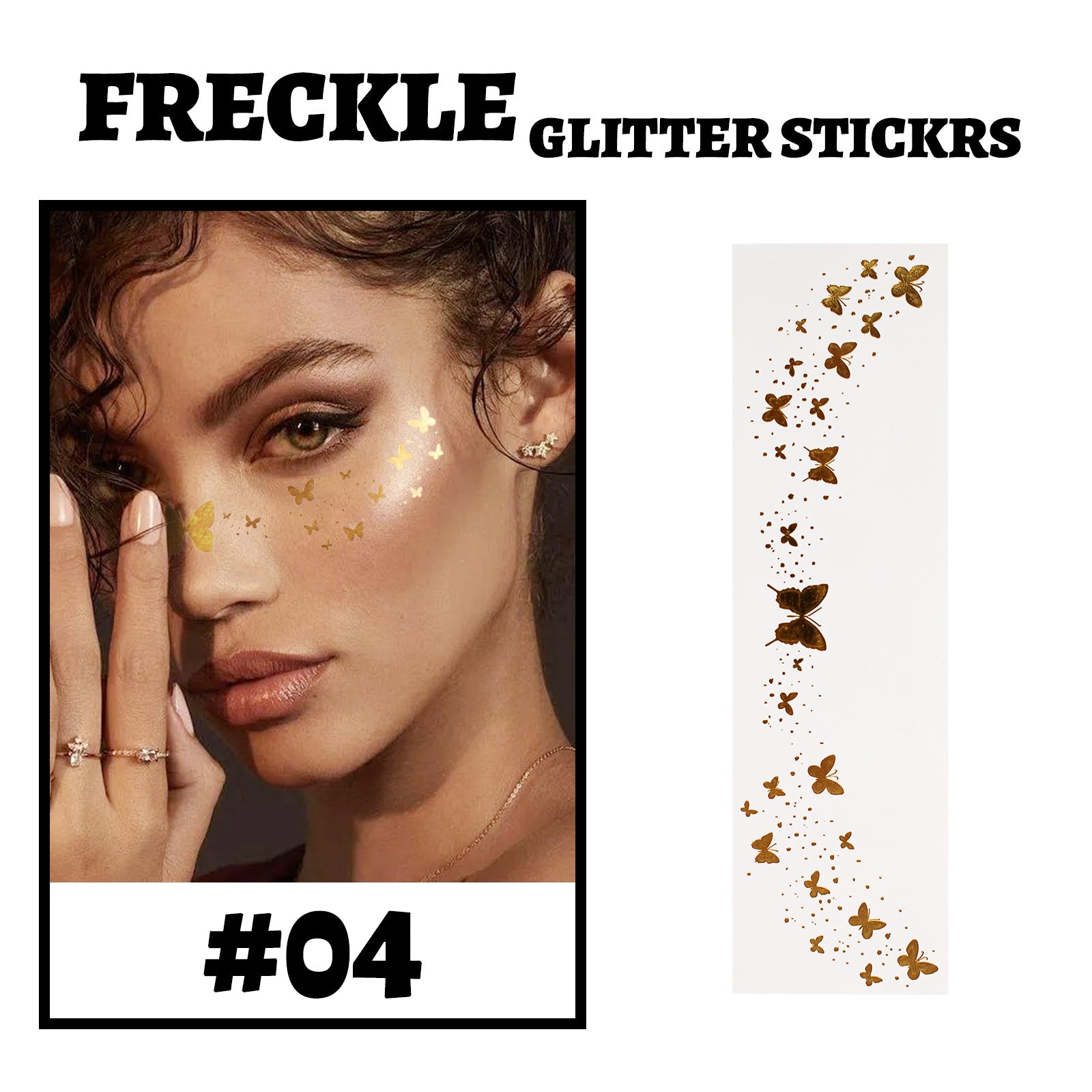 Waterproof Metallic Glitter Face Tattoo Stickers For Glitter Effect Shows And Makeup Stickers