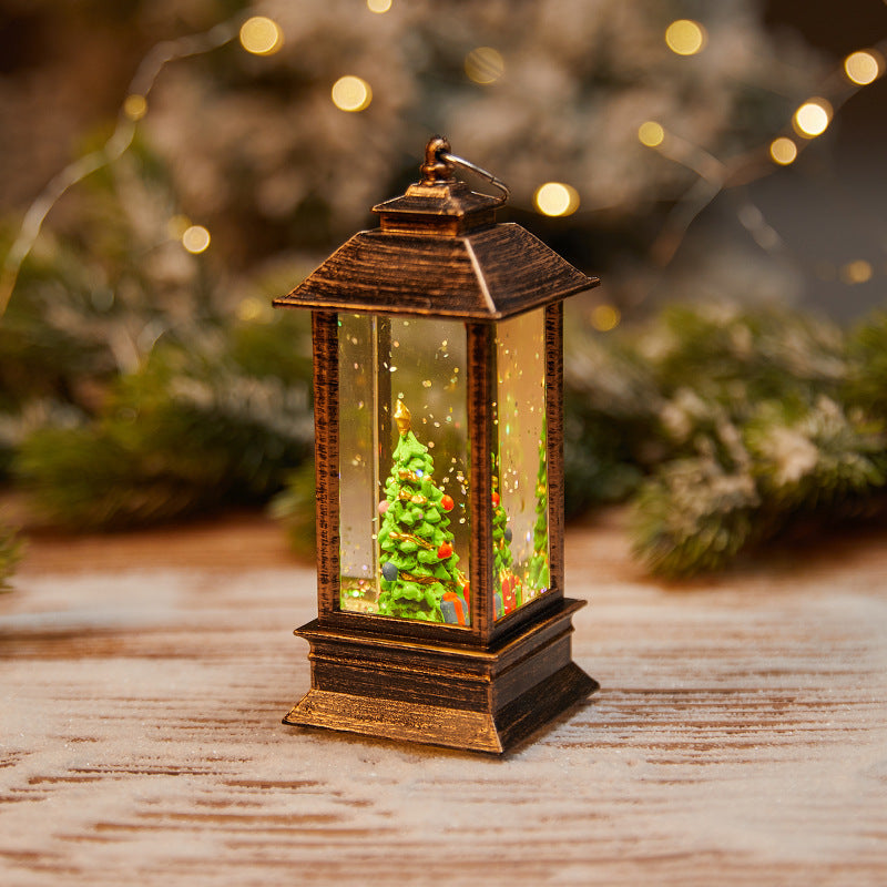 Christmas Lanterns, Water Filled Telephone Booth Lamp, Wind Lamp, Christmas Decorations, Christmas Lighted Water Lantern