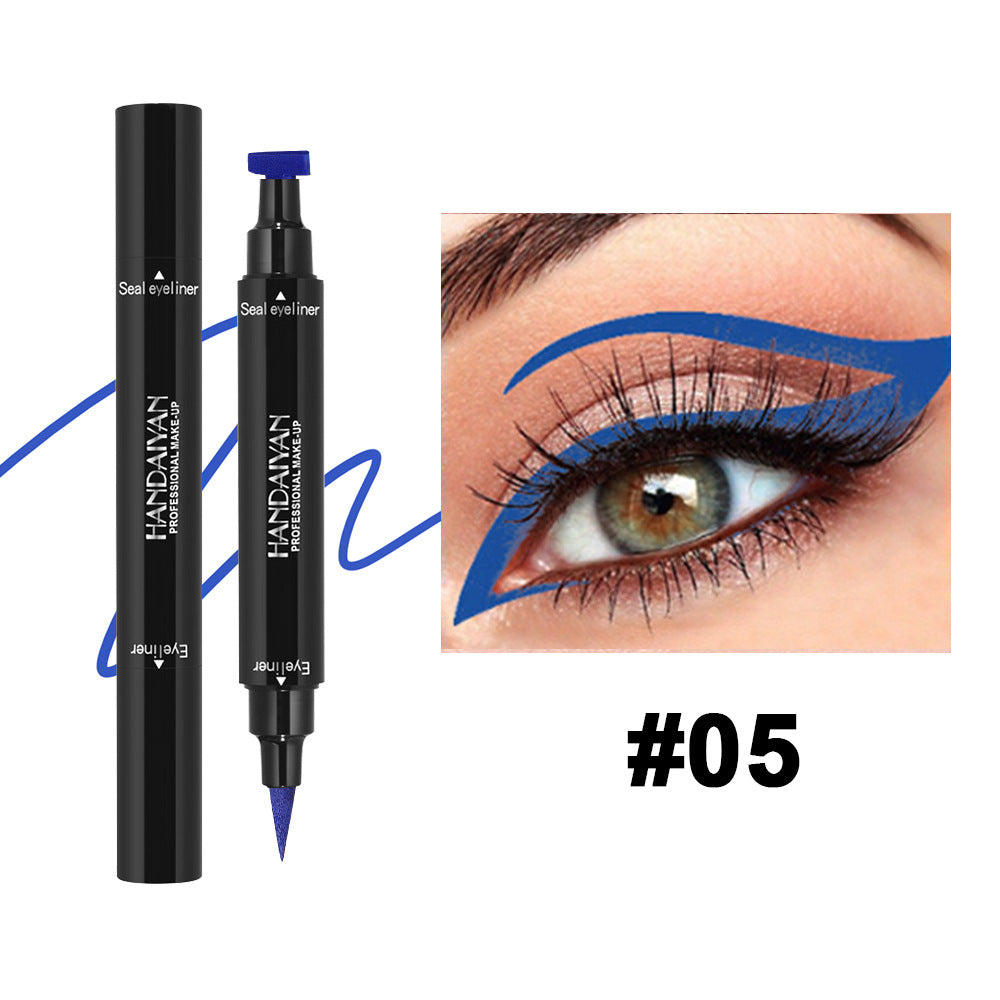 2 In 1 Waterproof Double Head Triangle Stamp Eyeliner