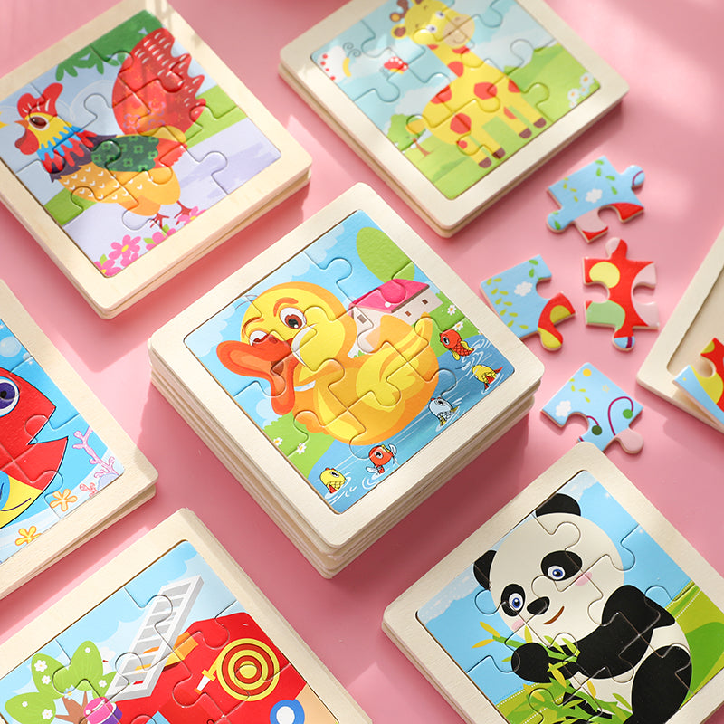 Wood Puzzle With Cute Animals Jigsaw Puzzle Educational Toy Puzzle For Kids