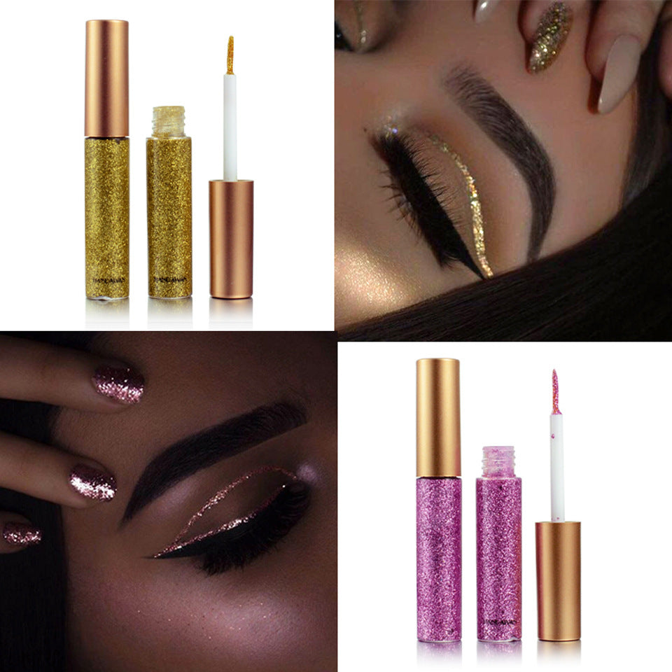 HANDAIYAN 10 Colors Liquid Glitter Eyeliner Set, Metallic Shimmer Glitter Eyeshadow, Long Lasting Waterproof Shimmer Spa