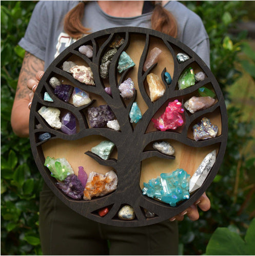 Wooden Crystal Storage Shelf