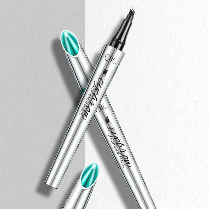 3D Waterproof Microblading Eyebrow Pen 4 Fork Tip Tattoo Pencil(FREE GIFTS)