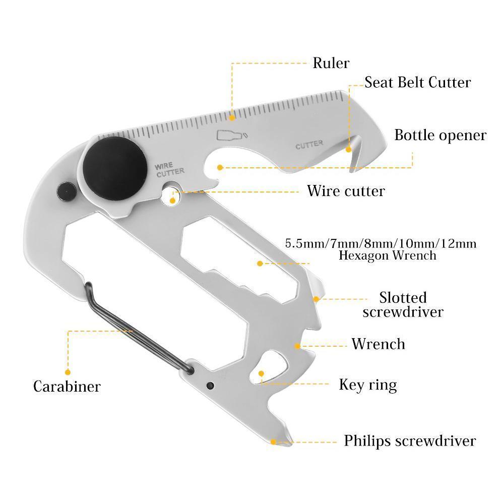 Multi-functional EDC Gadgets Carabiner Emergency Tool