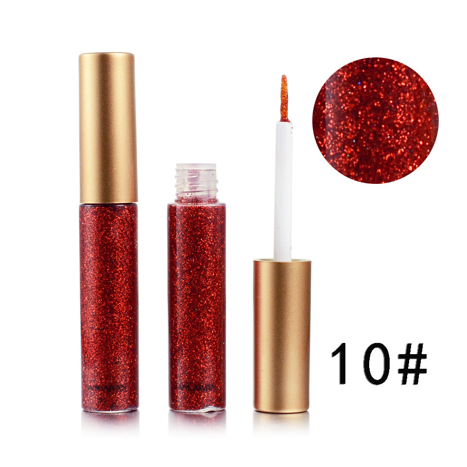 HANDAIYAN 10 Colors Liquid Glitter Eyeliner Set, Metallic Shimmer Glitter Eyeshadow, Long Lasting Waterproof Shimmer Spa