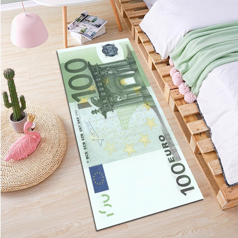 Pound Euro Dollar Carpet Hundred Dollar Bills Long Runner Rug For Hallway 100 Bill USA Throw Rug