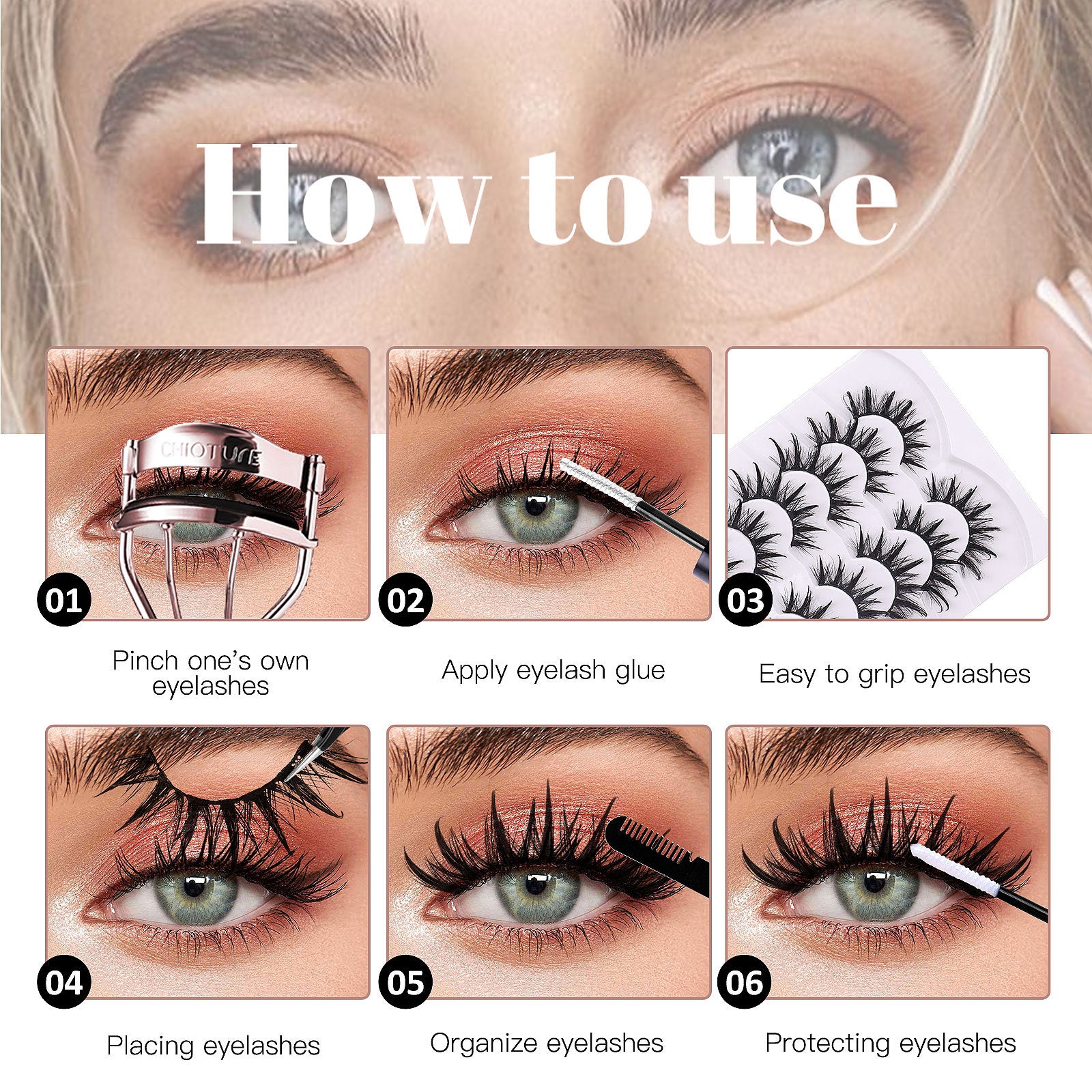 Magefy 7 Pair Of Natural Thick False Eyelashes, Fluffy Slim Comic False Eyelashes, Everyday/Travel Must-Have