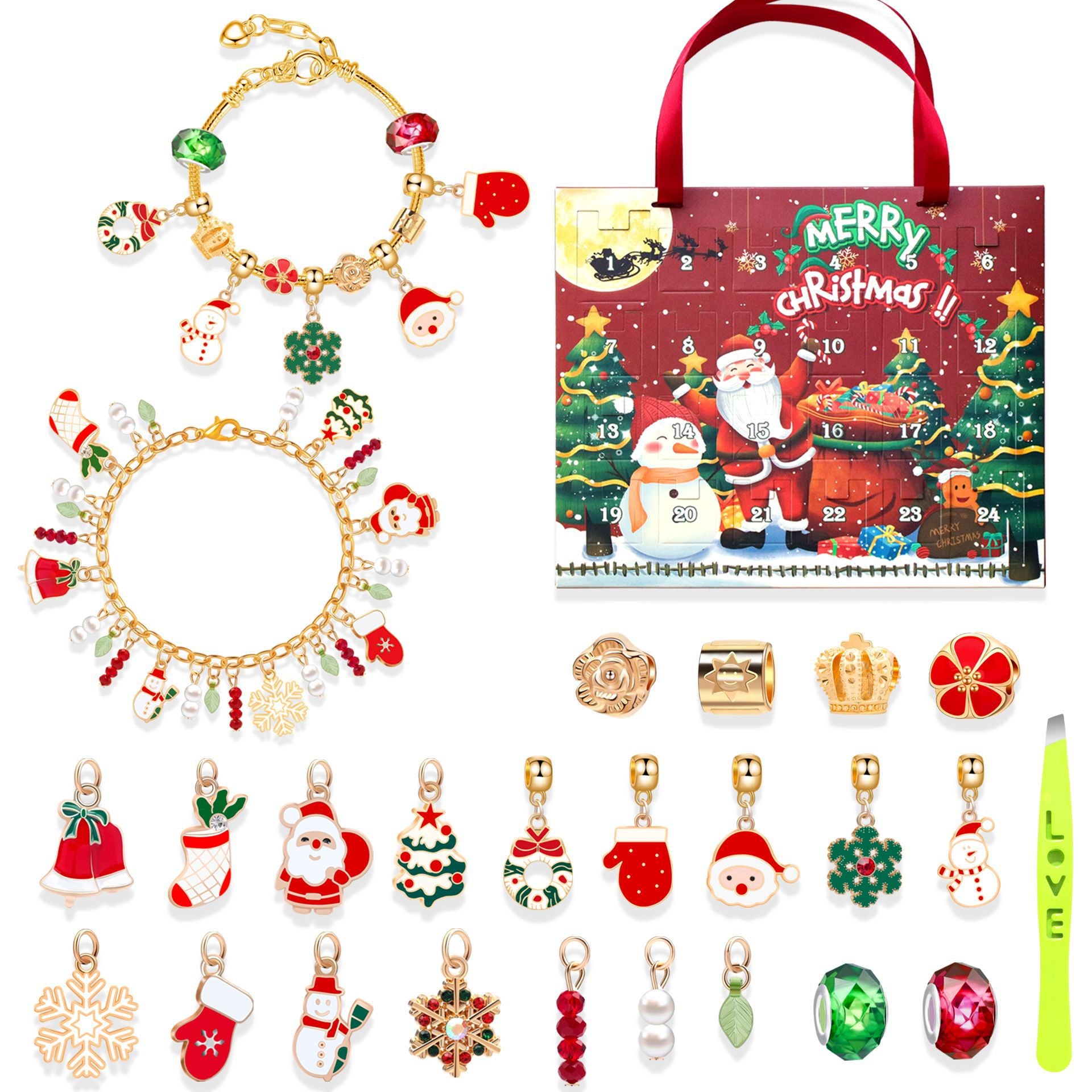 🎅🎄24-Pocket Christmas Puzzle DIY Jewelery Gift Set