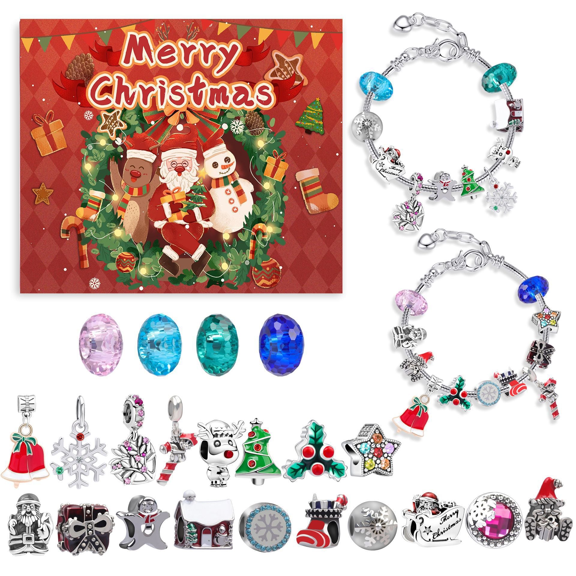 🎅🎄24-Pocket Christmas Puzzle DIY Jewelery Gift Set