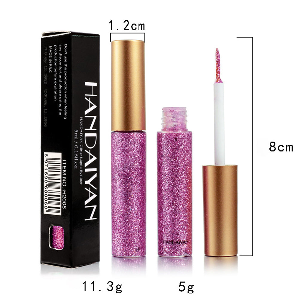 HANDAIYAN 10 Colors Liquid Glitter Eyeliner Set, Metallic Shimmer Glitter Eyeshadow, Long Lasting Waterproof Shimmer Spa