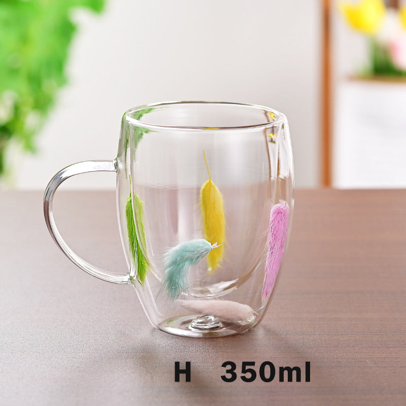 Floral Fusion: Double Wall Glass Cups