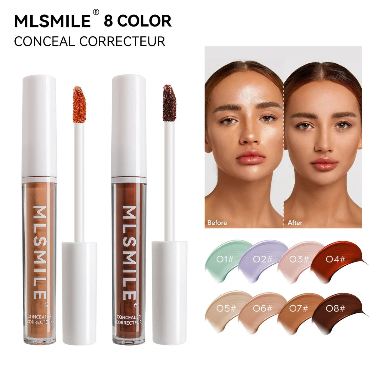 Wholesale Mlsmile 7 Color Concealer Facial Covering Black Circles Pockmarks Brightening Concealer