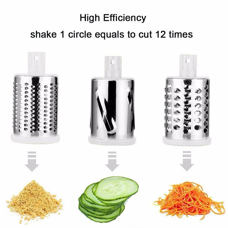 3 In 1 Rotary Cheese Grater Vegetable Slicer