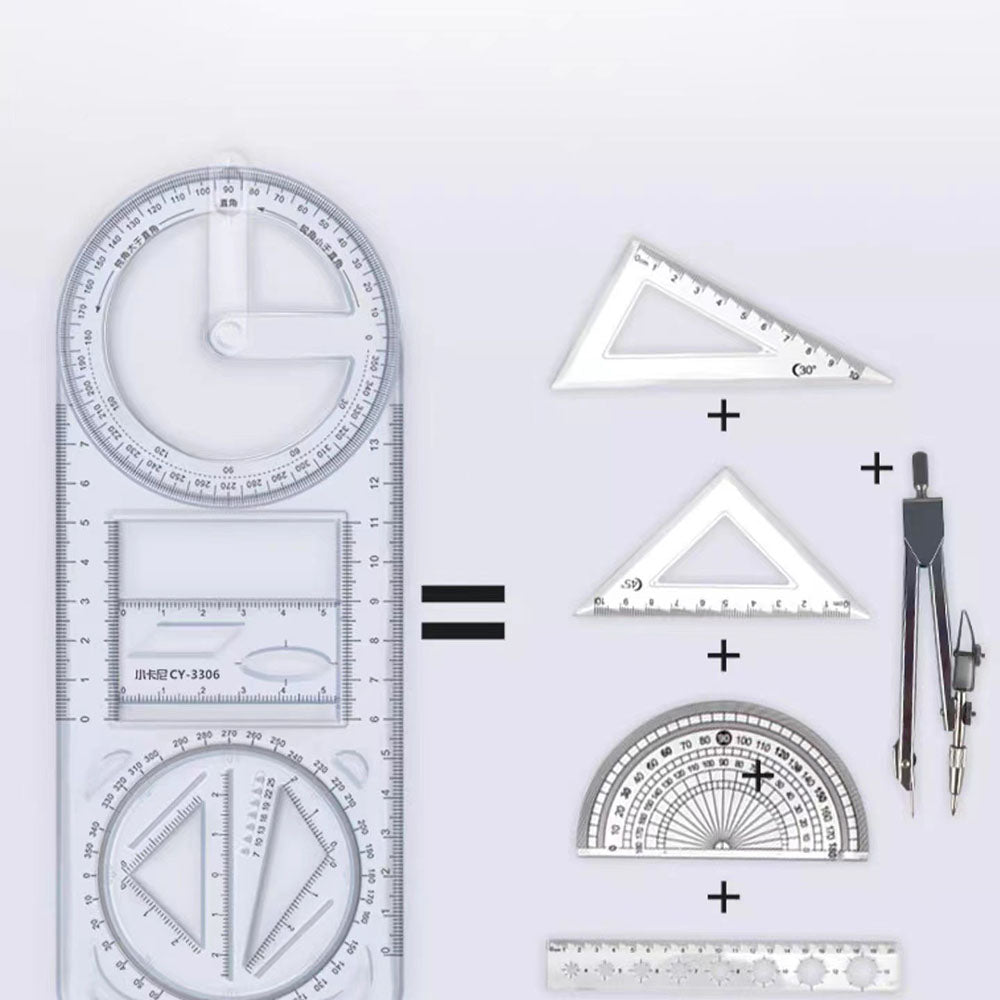 📐📏Multifunctional Student Math Ruler