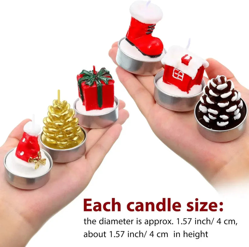 🎅🎄12 PCS Christmas Tree Tealight Candles