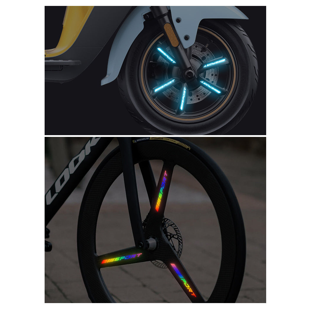 Car Bicycle Reflective Sticker Night Ride Luminous Sticker Reflective Strip Night Ride Accessories Wheel Hub Sticker