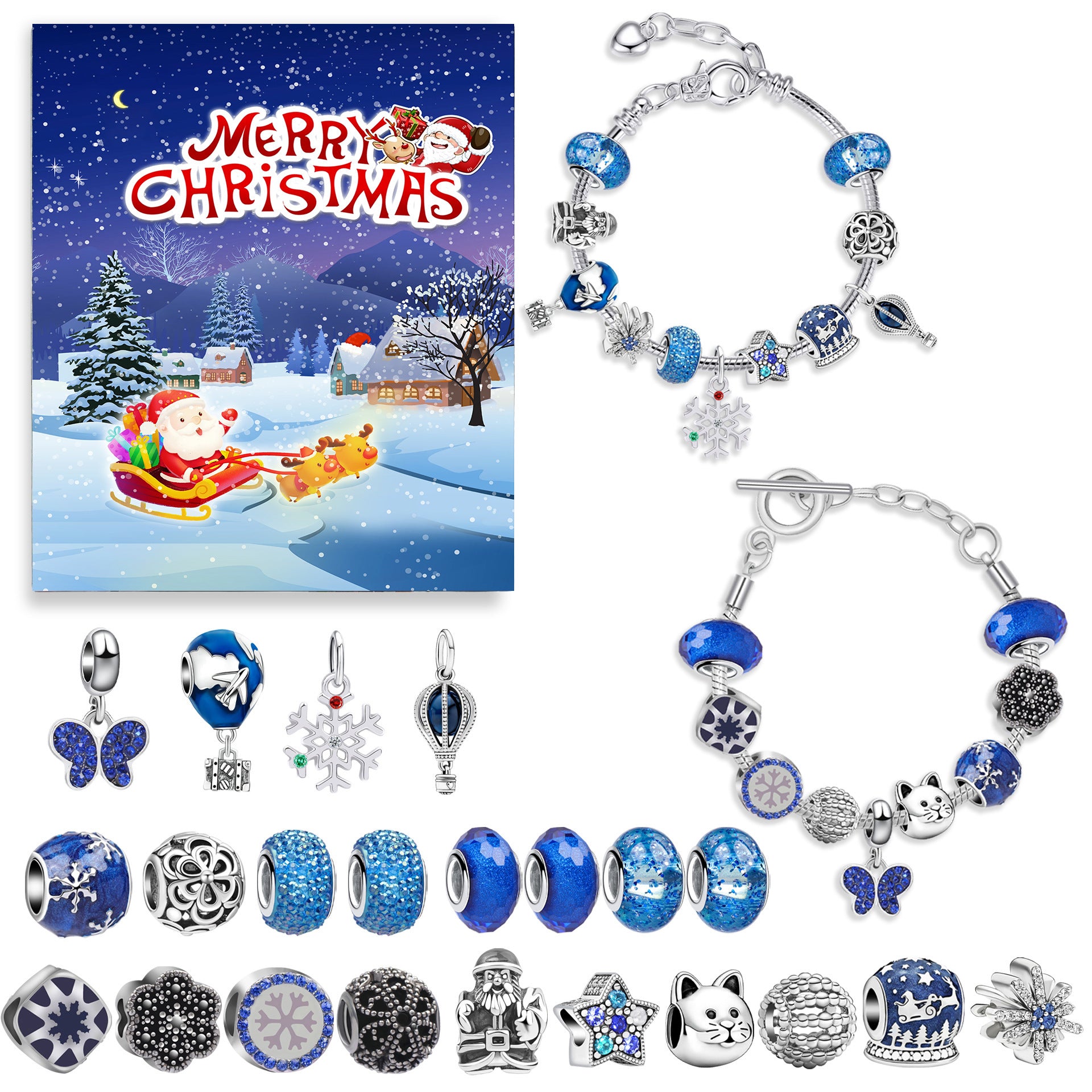 🎅🎄24-Pocket Christmas Puzzle DIY Jewelery Gift Set