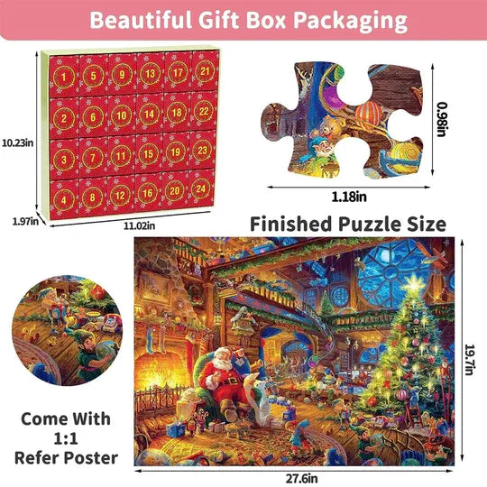 Christmas Advent Calendar Jigsaw Puzzle 1000pcs/1008pcs