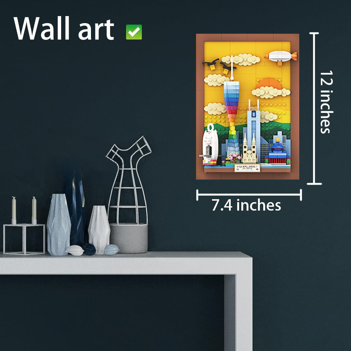 Wall Art Building Blocks Set,3D Postcard Collection Gift For Adult And Kid