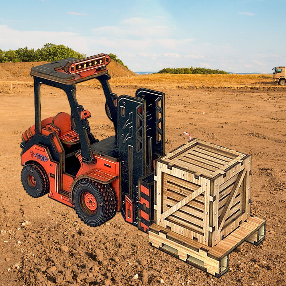 Wooden Simulation DIY Factory Forklift Model