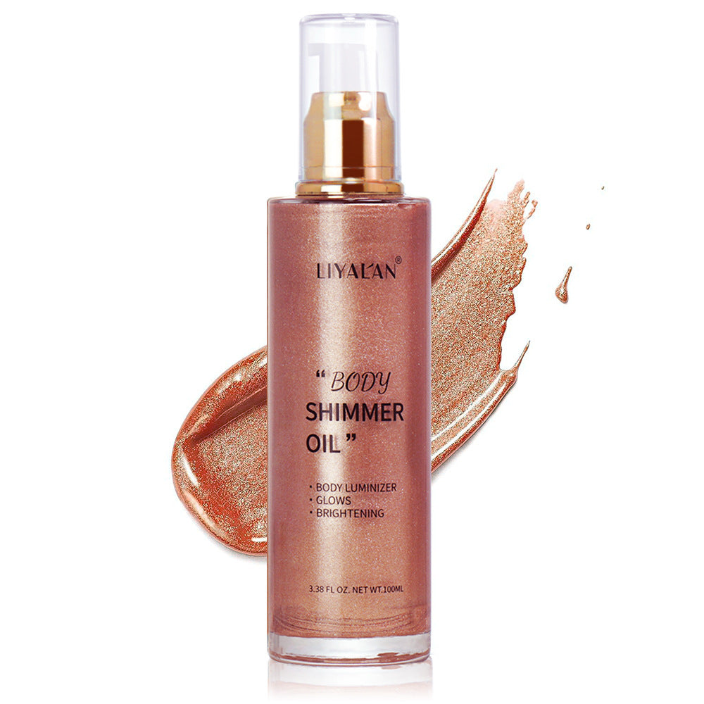 Liyalan Shimmer Body Oil Gold 5 Color Bronze Face Glow Pearl Highlighter Illuminator Body Makeup Shine Glitter