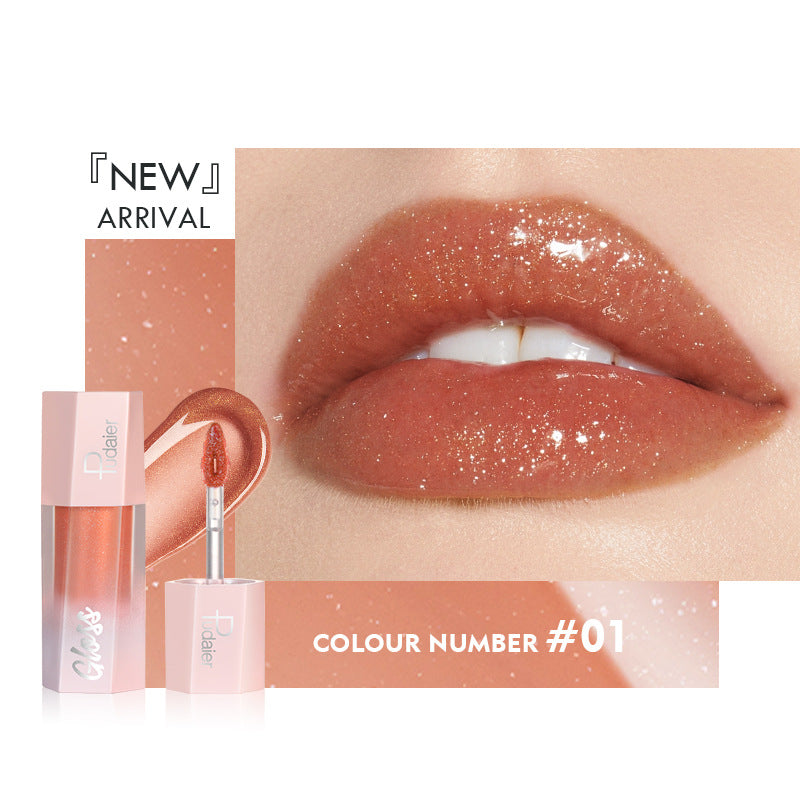 8 Colors Moisturizing Glossy Shimmer Lip Gloss Lightweight Smooth High Pigment Liquid Lipstick Hiding Lip Lines