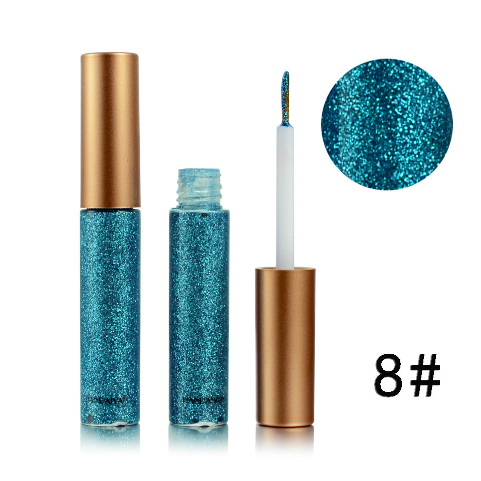 HANDAIYAN 10 Colors Liquid Glitter Eyeliner Set, Metallic Shimmer Glitter Eyeshadow, Long Lasting Waterproof Shimmer Spa