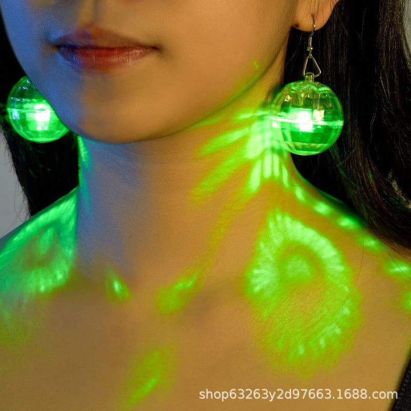 Disco Earrings, Glow In The Dark LED Earrings Disco Ball Earrings