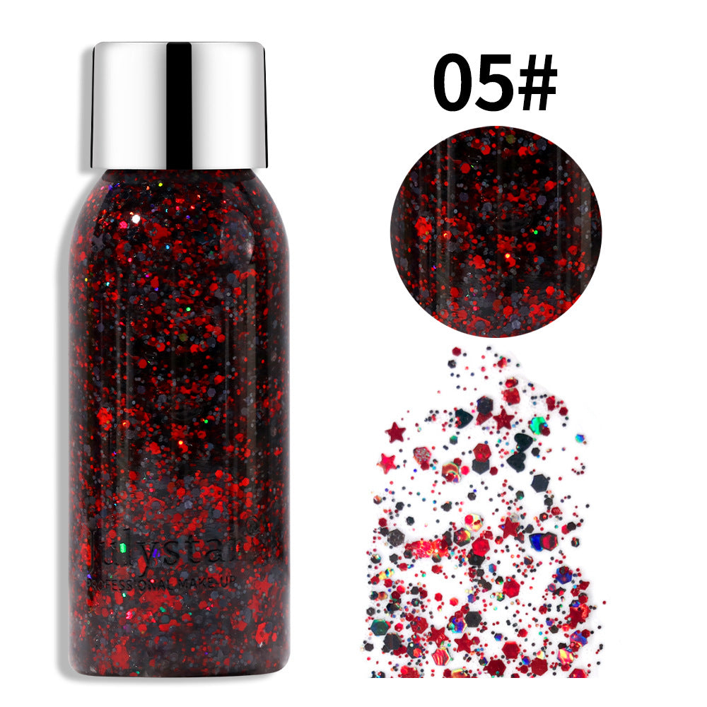 Liquid Eye Shadow Eye Glitter Body Face Glitter Gel Waterproof Long Lasting Art Flash Heart Loose Sequins Cream Festival