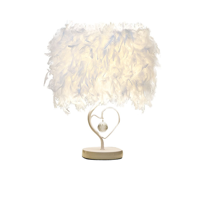 Heart Wing Crystal Feather Table Lamp