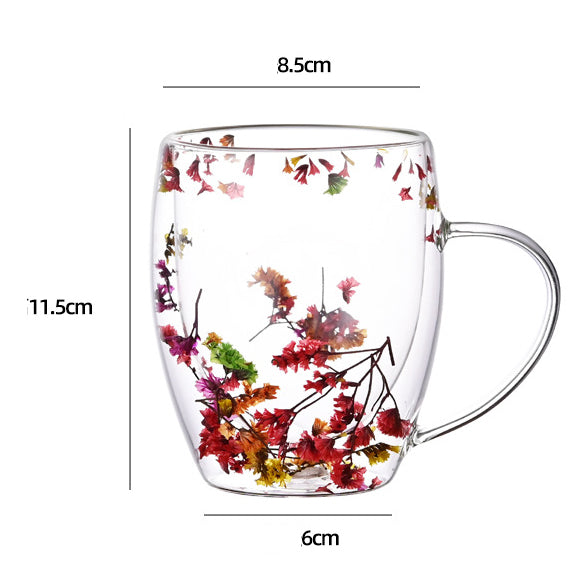 Floral Fusion: Double Wall Glass Cups