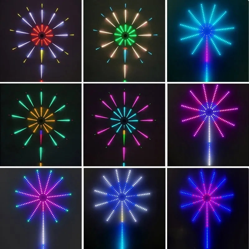 WiFi Bluetooth Smart Fireworks Led Light (Power Supply + Waterproof Stand + Base + Extension Cord)