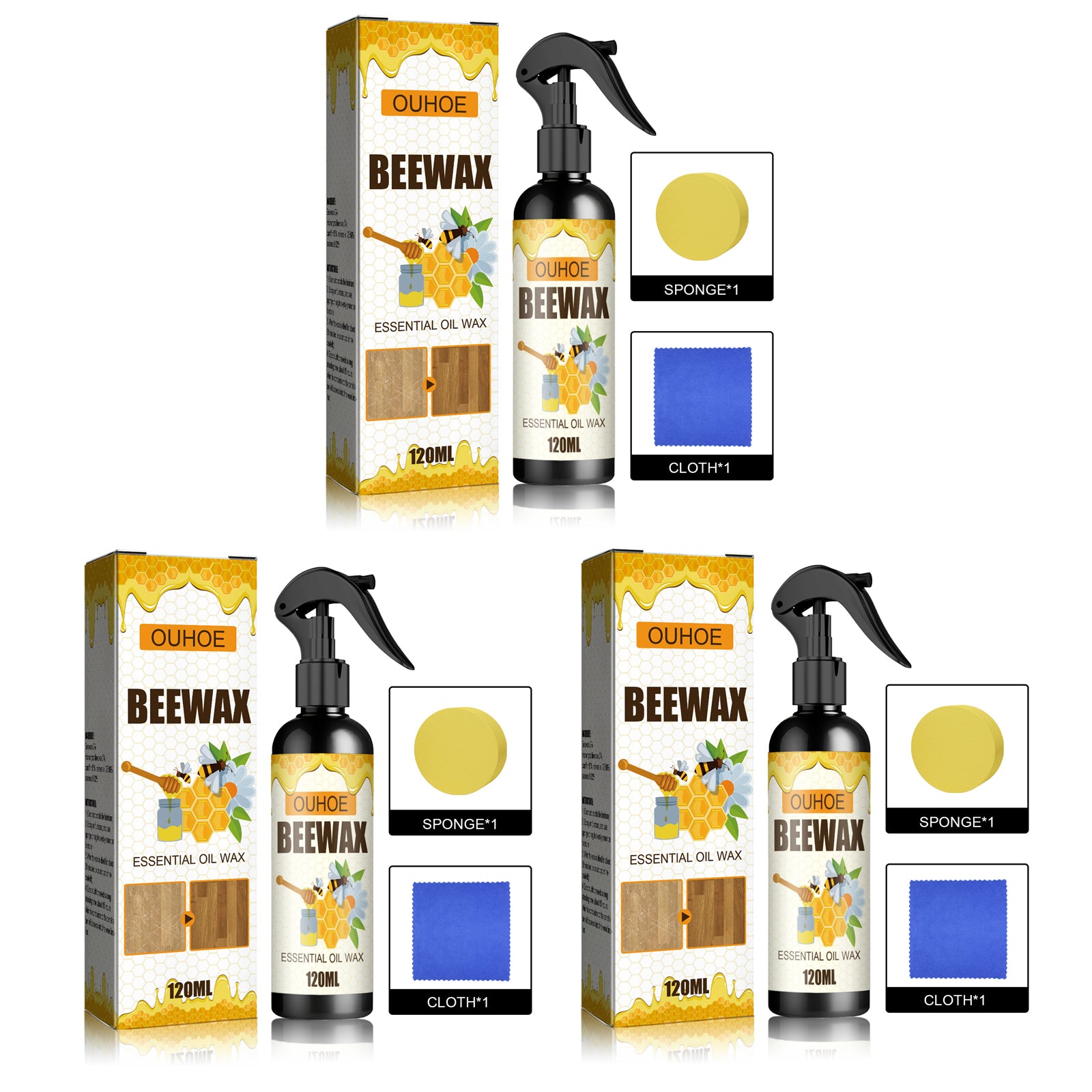 Furniture Polish Beeswax Spray - Natural Micro-Molecularized Beeswax Spray, Wood Cleaner And Polish