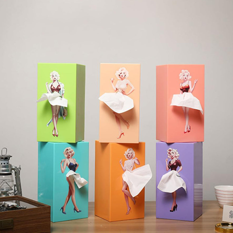 Girl's Long Skirt Tissue Box Holder Skirt Tissue Box Holder Dress Tissue Box Creative Lady Pulling Skirt Tissue Box