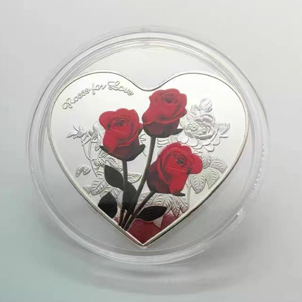 2022 Heart-Shaped Rose 52 Languages I Love You Love Badge