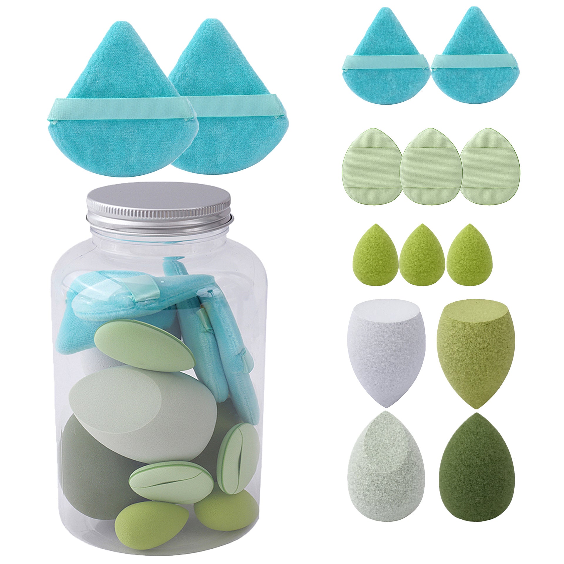 14pcs Makeup Sponge Set Blender Makeup Tools Beauty Cosmetics Puff Face Foundation Blending For Liquid Cream And Powder